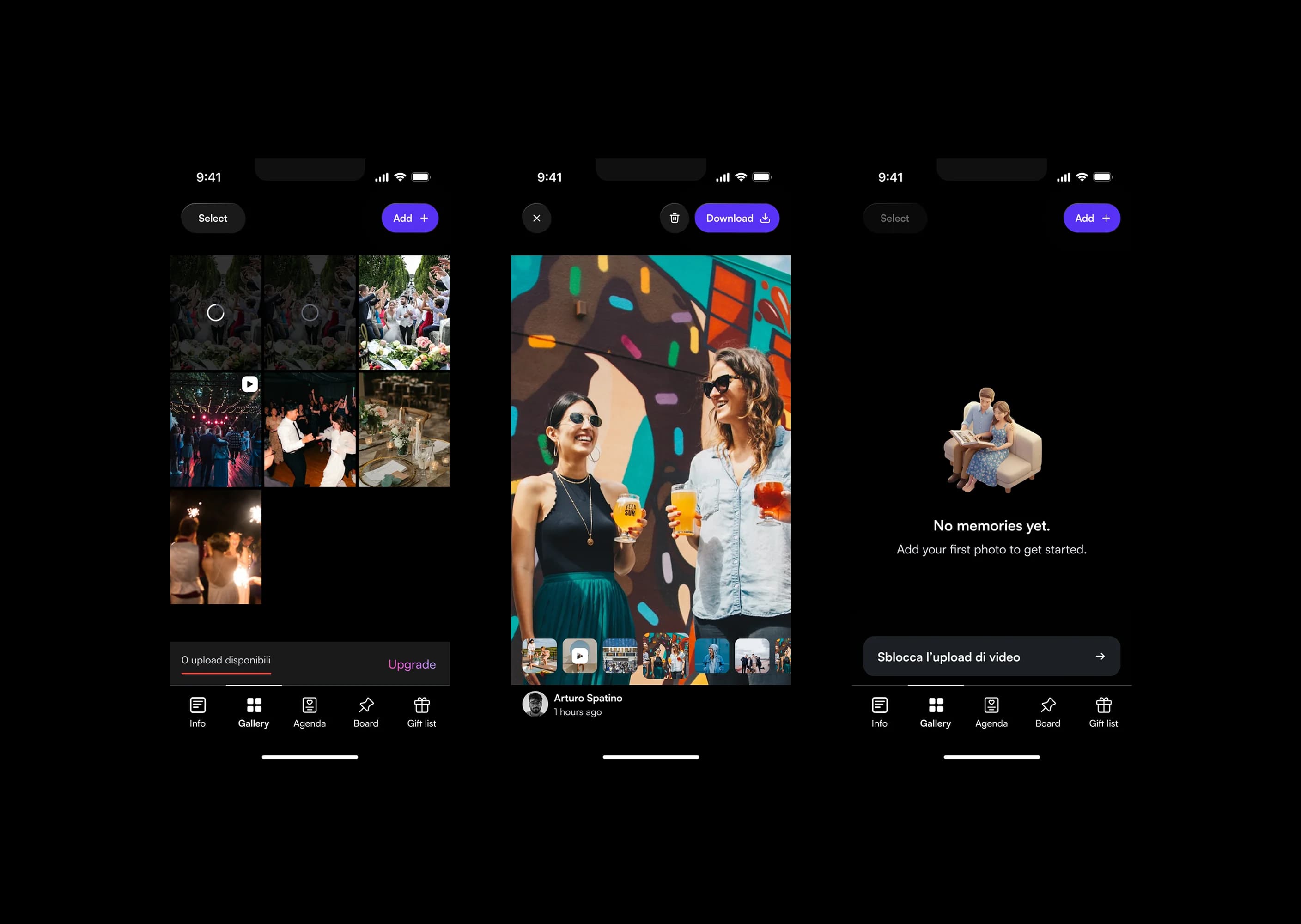 Togevent app screens